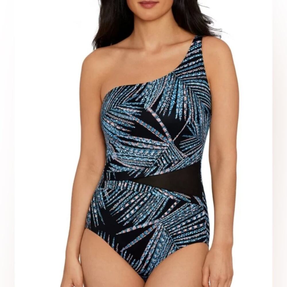 Embrace Your Curves by Miracle Brands Quinn One shoulder One Piece Swimsuit 1X